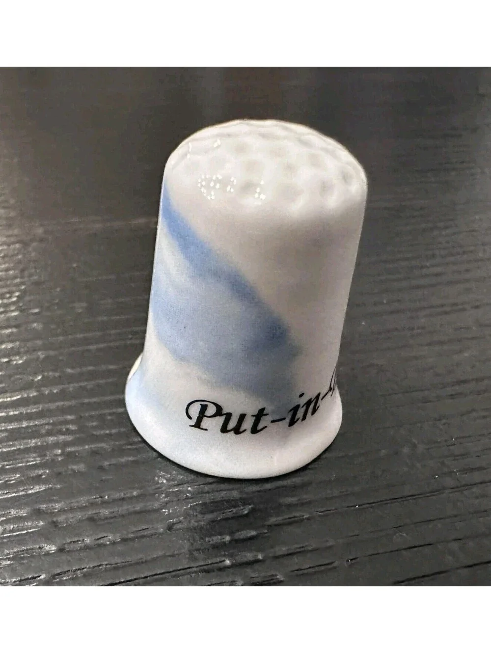 Vtg Treidler Keepsakes Put-in-Bay Ohio Lighthouse Fine Bone China Thimble EUC